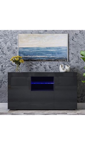 Black sideboard tv unit - black, cm