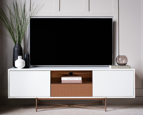 Large white media - white, tv